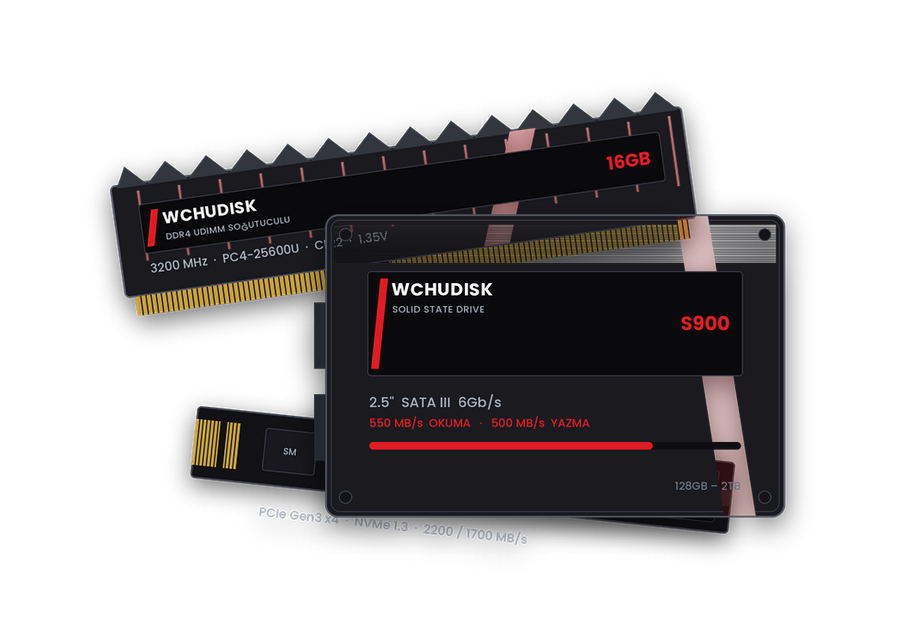 Wchudisk SSD ve bellek modülleri
